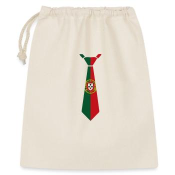 Portugal-Krawatte – Flaggendesign - Geschenkbeutel aus Baumwolle (40 x 50 cm) - Natur - Vorne