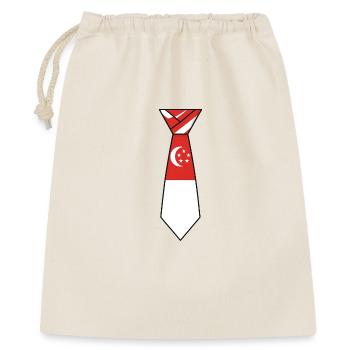 Singapore Tie – Flaggendesign - Geschenkbeutel aus Baumwolle (40 x 50 cm) - Natur - Vorne