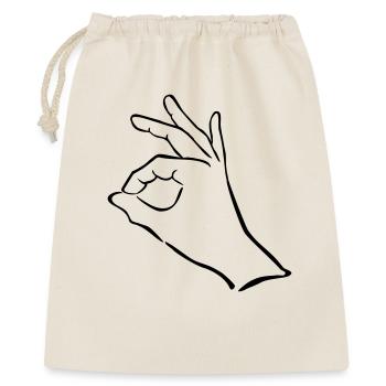 hand zeichen finger - Geschenkbeutel aus Baumwolle (40 x 50 cm) - Natur - Vorne