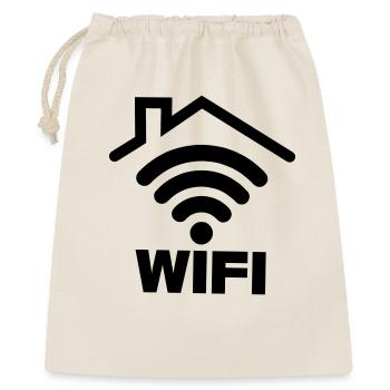 WIFI-Verbindung im Haus - Geschenkbeutel aus Baumwolle (40 x 50 cm) - Natur - Vorne