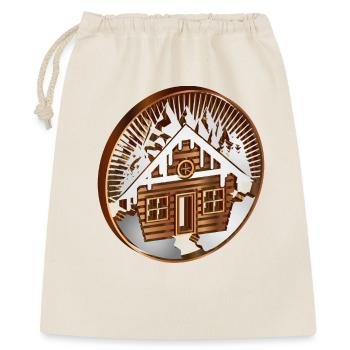 snow-covered hut in the mountains as a medallion - Gift Bag 40 x 50 cm - nature - Front