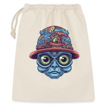 Alien psychédélique - Sac cadeau 40 x 50 cm - nature - Devant