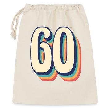 Vintage Retro T-Shirt Nummer 60 Sixty - Geschenkbeutel aus Baumwolle (40 x 50 cm) - Natur - Vorne