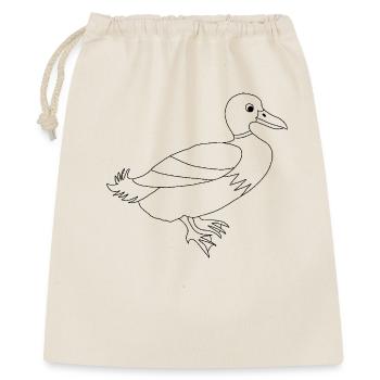 Ente / Erpel - Grafik schwarz-weiss - Geschenkbeutel aus Baumwolle (40 x 50 cm) - Natur - Vorne