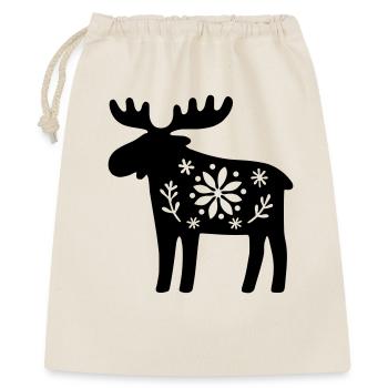 Scandinavian Moose – Nordic Folk Art Design - Gift Bag 40 x 50 cm - nature - Front