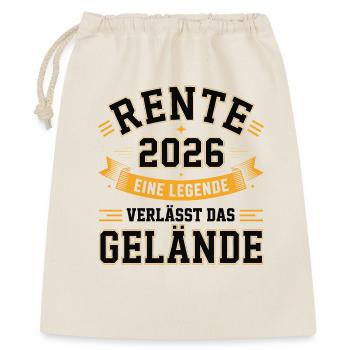 Rente 2026 Eine Legende Verlaesst Das Gelaende - Geschenkbeutel aus Baumwolle (40 x 50 cm) - Natur - Vorne