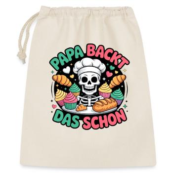 Papa Backt Das Schon - Geschenkbeutel aus Baumwolle (40 x 50 cm) - Natur - Vorne