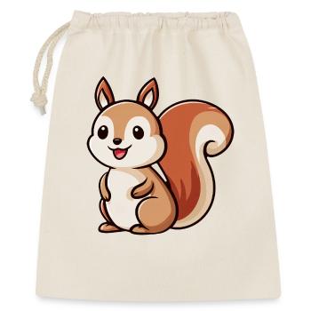 Verspielter Eichhörnchen-Zauber - Geschenkbeutel aus Baumwolle (40 x 50 cm) - Natur - Vorne