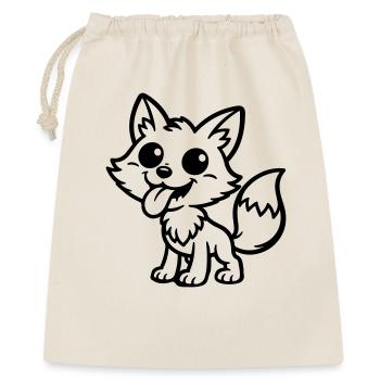 Fuchs Comic Lustig - Geschenkbeutel aus Baumwolle (40 x 50 cm) - Natur - Vorne