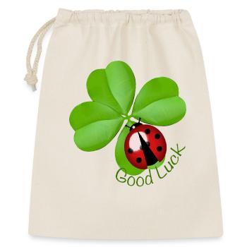 Good Luck Clover with Ladybug | Lucky Charm Art - Gift Bag 40 x 50 cm - nature - Front