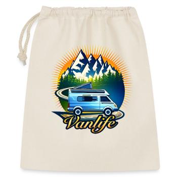 Vanlife Camper Illustration Mountain Motif - Gift Bag 40 x 50 cm - nature - Front