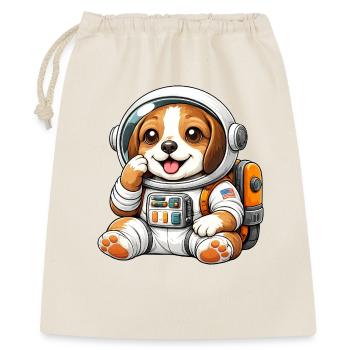 Süßer Beagle Astronaut Weltraum Entdecker Cartoon - Geschenkbeutel aus Baumwolle (40 x 50 cm) - Natur - Vorne
