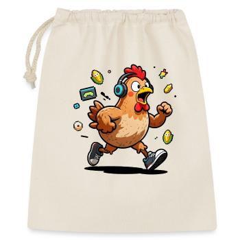 Poulet coq gamer fermier - Sac cadeau 40 x 50 cm - nature - Devant