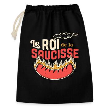 Le Roi de la Saucisse - Sac cadeau 30 x 45 cm - noir - Devant