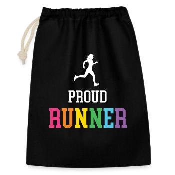 Stolze LGBT-Läuferin - Geschenkbeutel aus Baumwolle (30 x 45 cm) - Schwarz - Vorne