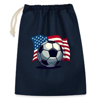 WM USA Fussball Fußballer Amerika Flagge - Geschenkbeutel aus Baumwolle (30 x 45 cm) - Navy - Vorne