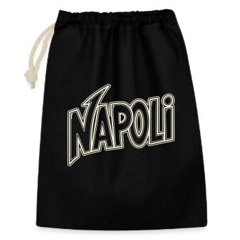 Napoli Neon Schriftzug - Geschenkbeutel aus Baumwolle (30 x 45 cm) - Schwarz - Vorne