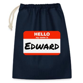 Hello My Name Is Edward Label Name Tag - Gift Bag 30 x 45 cm - navy - Front