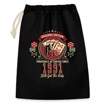 T-shirt de poker anniversaire 1991, t-shirt Poker Legend - Sac cadeau 30 x 45 cm - noir - Devant