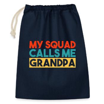 Mon escouade m’appelle Grand-père Slogan rétro coloré - Sac cadeau 30 x 45 cm - marine - Devant