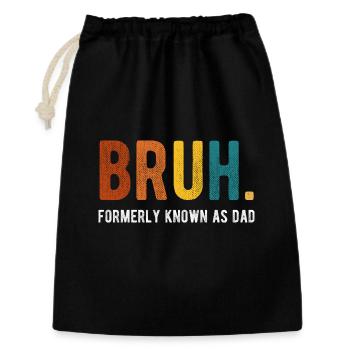 Bruh Anciennement Connu sous le nom de Papa Humour rétro - Sac cadeau 30 x 45 cm - noir - Devant