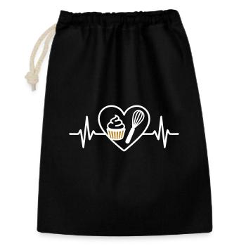 Pastry Heart Whip Whipped Cream Gourmet Dessert - Gift Bag 30 x 45 cm - black - Front