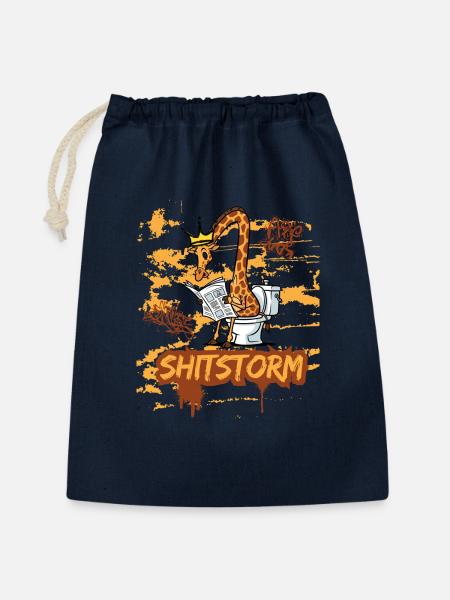 Shitstorm  - Geschenkbeutel aus Baumwolle (30 x 45 cm) - Navy