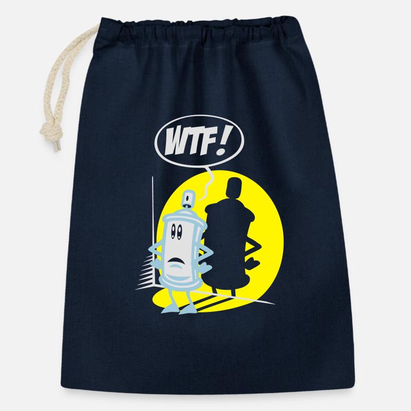 WTF sprühen flex - Geschenkbeutel aus Baumwolle (30 x 45 cm) - Navy