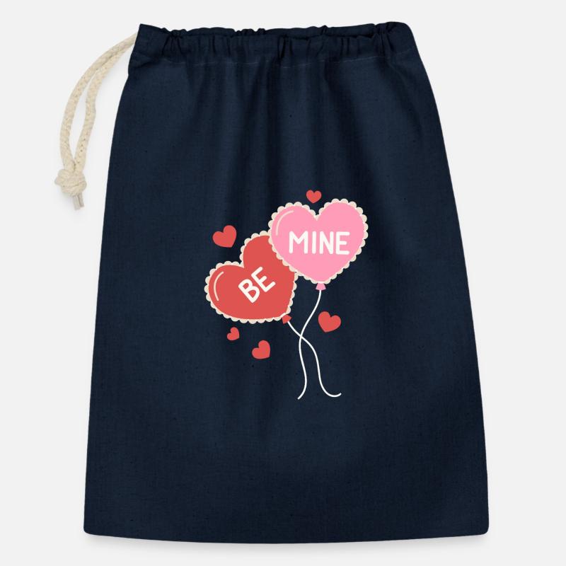 Be Mine – Botschaft der Liebe - Geschenkbeutel aus Baumwolle (30 x 45 cm) - Navy