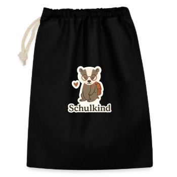 Schulkind - Geschenkbeutel aus Baumwolle (30 x 45 cm) - Schwarz - Vorne