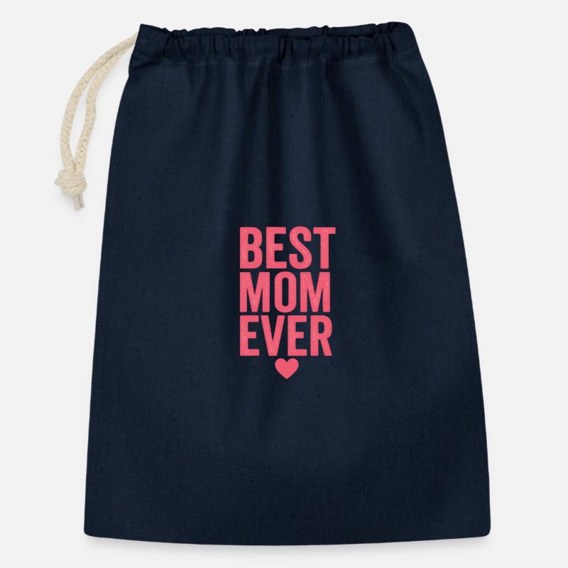 Best Mom Ever in Herz-Design - Geschenkbeutel aus Baumwolle (30 x 45 cm) - Navy