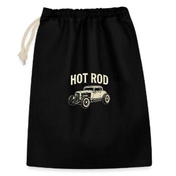 Voiture classique Hot Rod - Sac cadeau 30 x 45 cm - noir - Devant