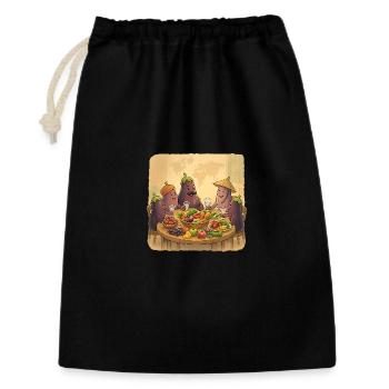 La société de l’aubergine à la table festive - Sac cadeau 30 x 45 cm - noir - Devant
