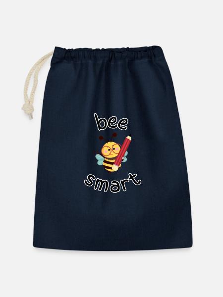 Bee Smart - Geschenkbeutel aus Baumwolle (30 x 45 cm) - Navy