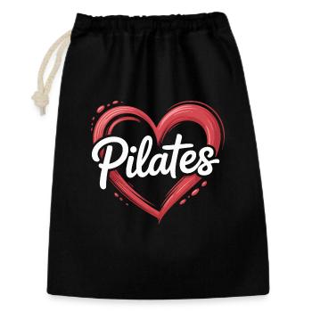 Motif de la rivière de Pilates au cœur - Sac cadeau 30 x 45 cm - noir - Devant