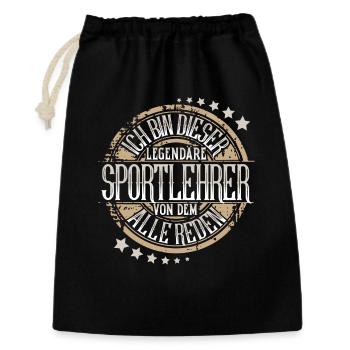 Sportlehrer - Geschenkbeutel aus Baumwolle (30 x 45 cm) - Schwarz - Vorne