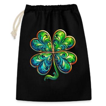 Trèfle à quatre feuilles - Sac cadeau 30 x 45 cm - noir - Devant