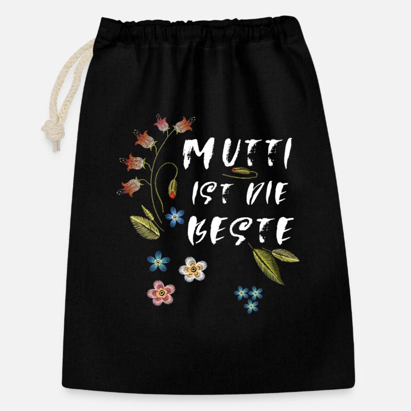 Mutti ist die Beste, Muttertag - Geschenkbeutel aus Baumwolle (30 x 45 cm) - Schwarz