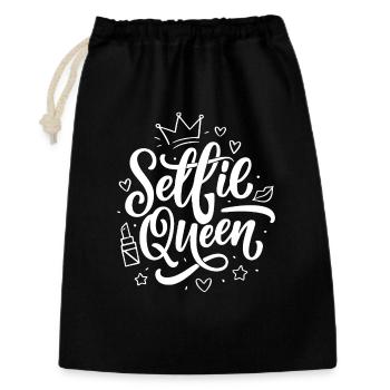 Selfie Queen Foto Influencer - Geschenkbeutel aus Baumwolle (30 x 45 cm) - Schwarz - Vorne