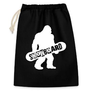 Bigfoot Snowboard Silhouette - Geschenkbeutel aus Baumwolle (30 x 45 cm) - Schwarz - Vorne