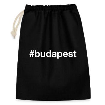 BUDAPEST Hashtag - Geschenkbeutel aus Baumwolle (30 x 45 cm) - Schwarz - Vorne