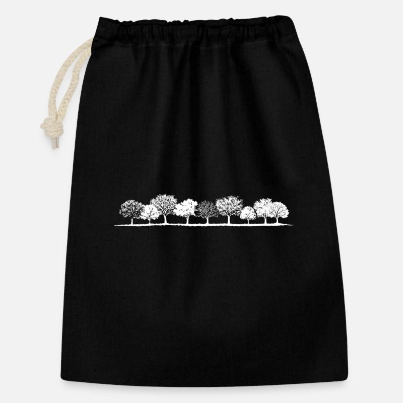 Timeless Forest Tree Row – Minimalist Nature - Gift Bag 30 x 45 cm - black