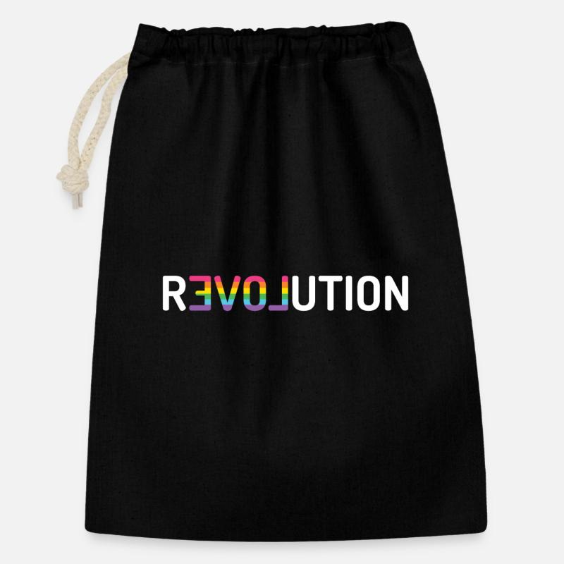 LGBT Pride Month - Revolution der Liebe - Geschenkbeutel aus Baumwolle (30 x 45 cm) - Schwarz