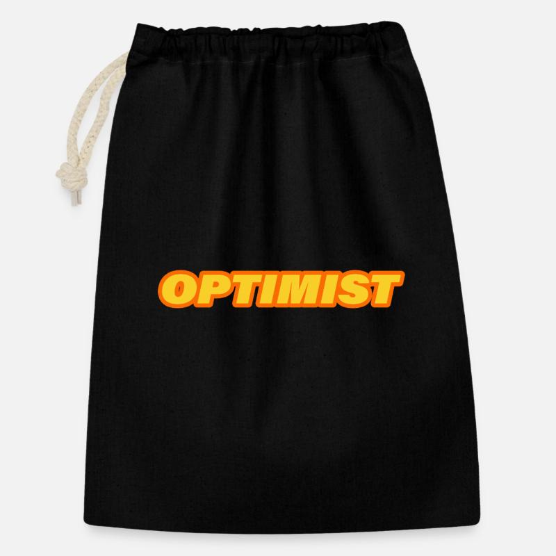 optimist - Förslutningsbar presentpåse av bomull (30 x 45 cm) - svart