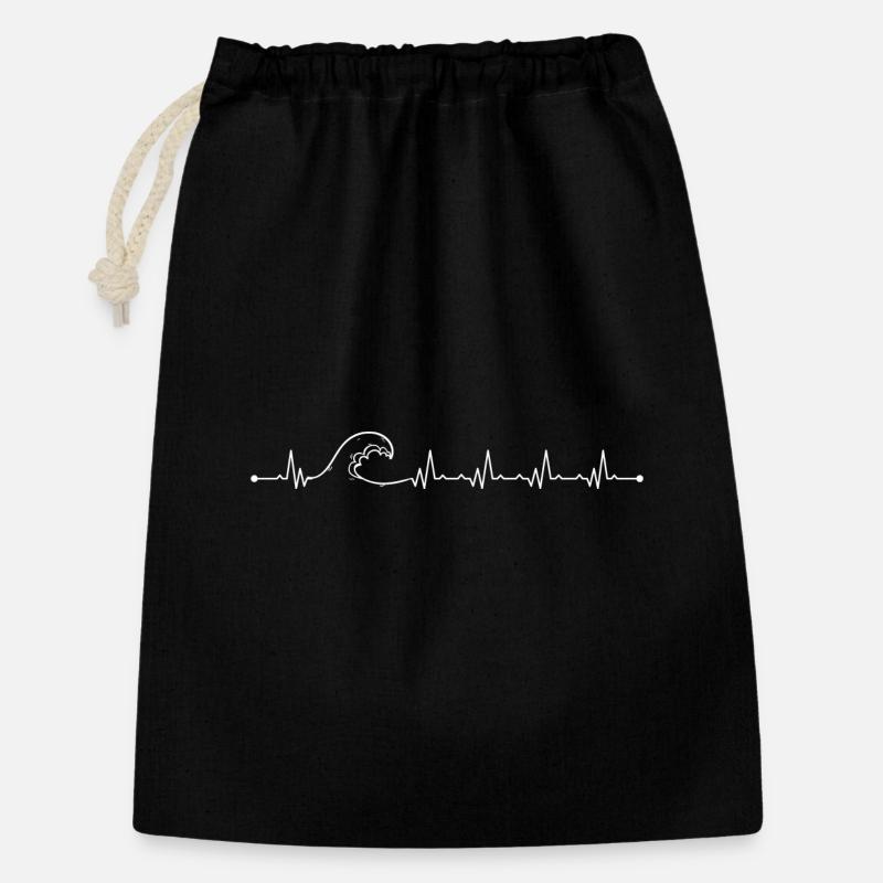 Heartbeat wave - Gift Bag 30 x 45 cm - black