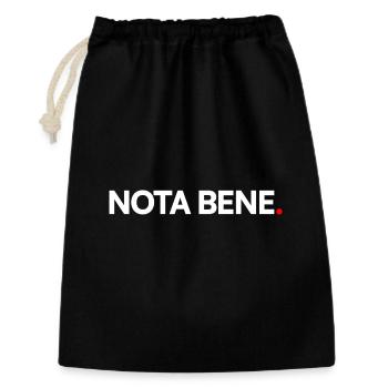 NOTE BENE | Minimalistischer humoristischer Ausdruck - Geschenkbeutel aus Baumwolle (30 x 45 cm) - Schwarz - Vorne