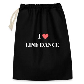 I love Line Dance - Motto-Shirt - Geschenkbeutel aus Baumwolle (30 x 45 cm) - Schwarz - Vorne