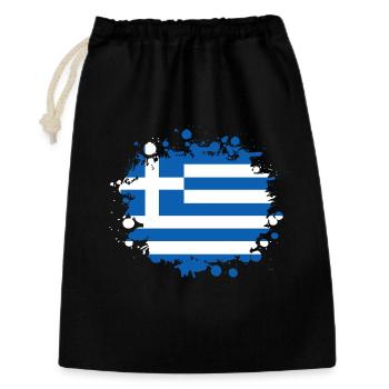 Grèce Taches / Cadeau Athènes Drapeau Greece - Sac cadeau 30 x 45 cm - noir - Devant