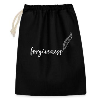 Forgiveness Vergebung Verzeihung Feder Kalligrafie - Geschenkbeutel aus Baumwolle (30 x 45 cm) - Schwarz - Vorne