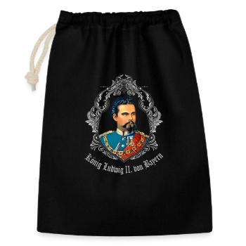 König Ludwig II - Geschenkbeutel aus Baumwolle (30 x 45 cm) - Schwarz - Vorne